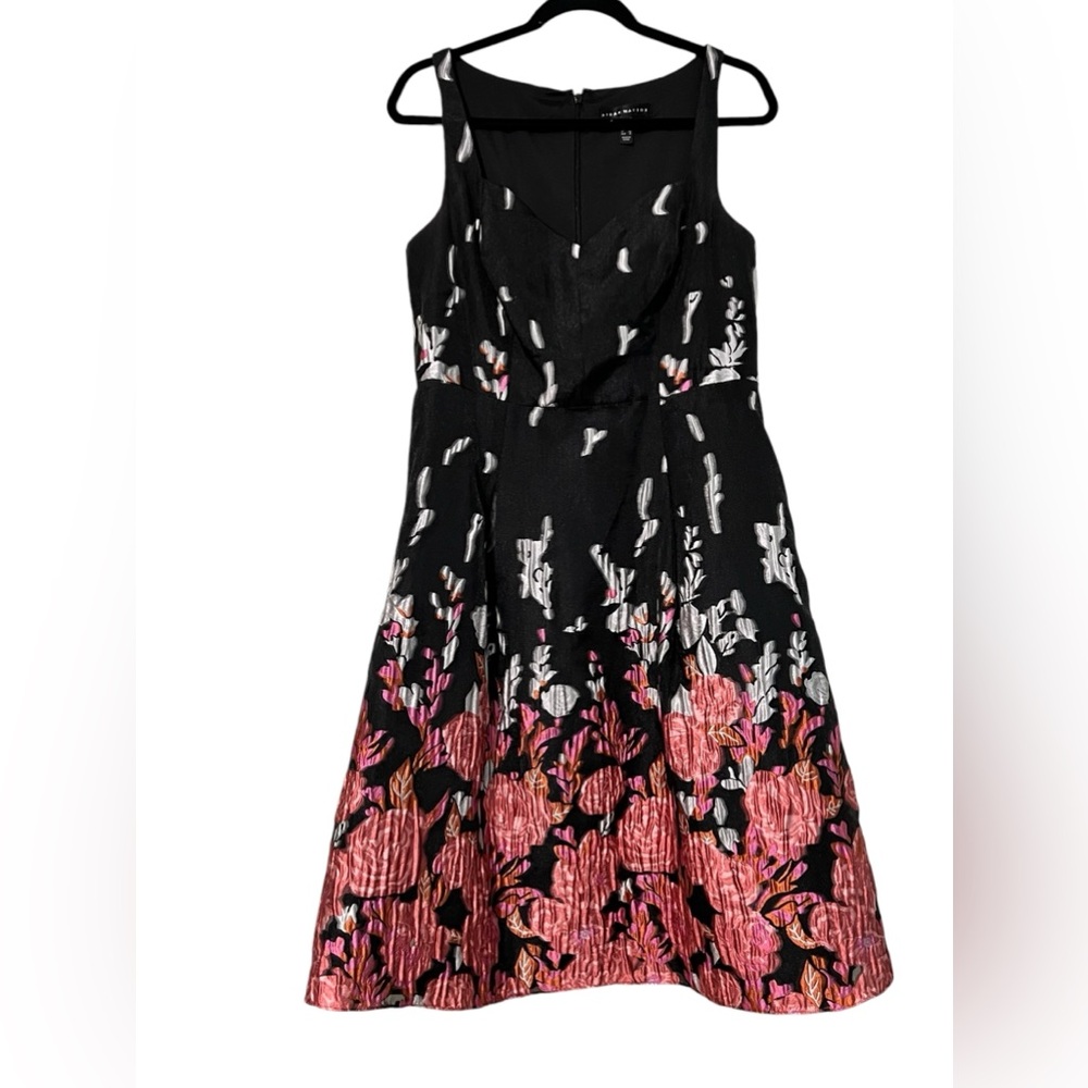 Aidon Mattox Floral black inner layer tulle cocktail Dress Size 12‎